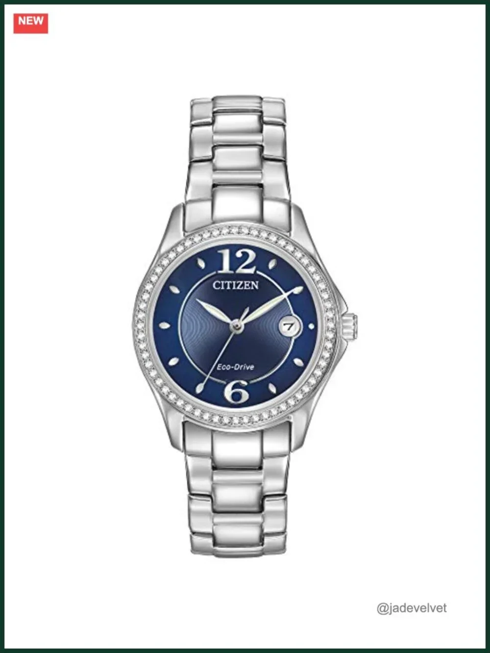 Eco-Drive Dress Watch, Stainless Steel, Crystal Accents, 50m Water Resistant